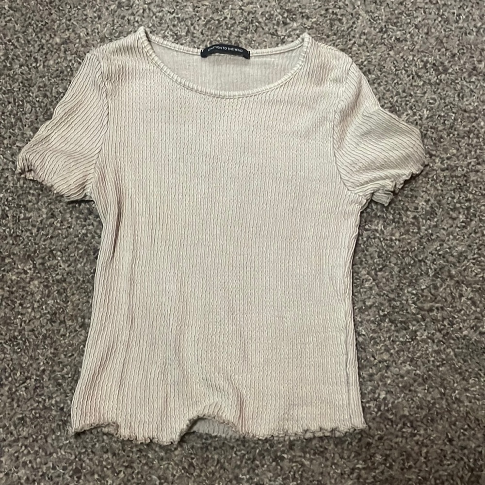 Cream Cropped Shirt